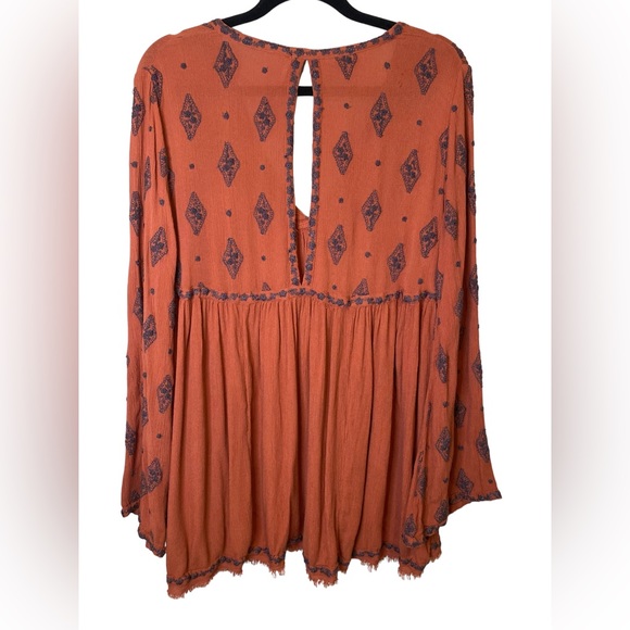 Free People | Medium Orange Rustic Diamond Embroidered Dress - Picture 8 of 8